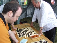 Gordon Sands foreground Peter Tudor rear: Wolverhampton Chess Club Stall at Wolverhampton Show
